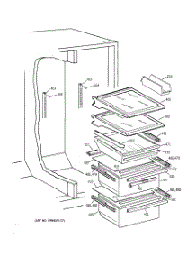 05 - Fresh Food Section parts for Ge Refrigerator TFX25CRBEWW from AppliancePartsPros.com