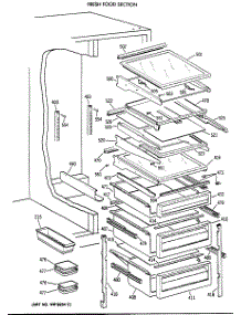 05 - Fresh Food Section parts for Ge Refrigerator TFX27PFXAAA from AppliancePartsPros.com