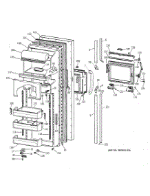 02 - Fresh Food Door parts for Ge Refrigerator TFX27PFXDBB from AppliancePartsPros.com