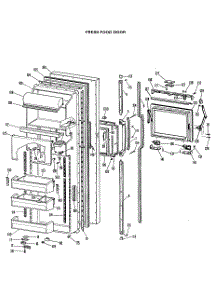 02 - Fresh Food Door parts for Ge Refrigerator TFXW27FLJ from AppliancePartsPros.com