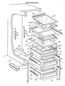 04 - Fresh Food Section parts for Ge Refrigerator TFZ24PAXAWW from AppliancePartsPros.com