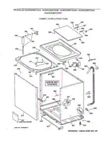 02 - Cabinet, Cover & Front Panel parts for Ge Washer WJSR2080T2WB from AppliancePartsPros.com