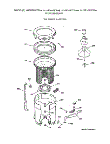 03 - Tub, Basket & Agitator parts for Ge Washer WJXR2080T2AA from AppliancePartsPros.com