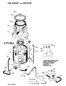 02 - Tub,Basket And Agitator parts for Ge Washer WLW3000BCL from AppliancePartsPros.com