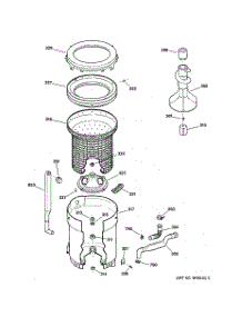 03 - Tub, Basekt & Agitator parts for Ge Washer WNXR2100T5AA from AppliancePartsPros.com