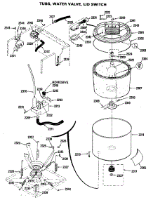 03 - Tubs, Water Valve, Lid Switch parts for Ge Washer WSM2000HAW from AppliancePartsPros.com