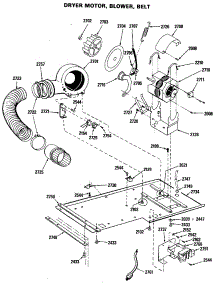 04 - Dryer Motor, Blower, Belt parts for Ge Washer WSM2000HAW from AppliancePartsPros.com