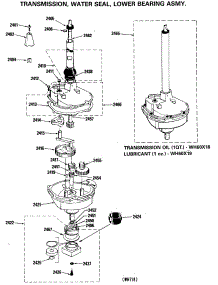 06 - Transmission, Water Seal, Lower Bearing Asmy. parts for Ge Washer WSM2000HCW from AppliancePartsPros.com
