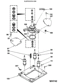 08 - Suspension Asm parts for Ge Washer Dryer Combo WSM2420SBZAA from AppliancePartsPros.com
