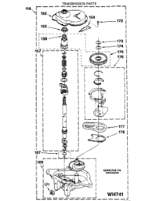 10 - Transmission Parts parts for Ge Washer Dryer Combo WSM2420SBZAA from AppliancePartsPros.com