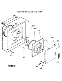 02 - Dryer Front Panel And Door Parts parts for Ge Washer Dryer Combo WSM2420SBZWW from AppliancePartsPros.com