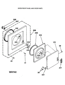 02 - Dryer Front Panel And Door Parts parts for Ge Washer Dryer Combo WSM2420SDZAA from AppliancePartsPros.com
