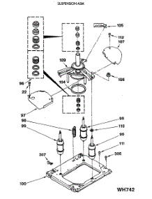 08 - Suspension Asm parts for Ge Washer Dryer Combo WSM2420SDZWW from AppliancePartsPros.com