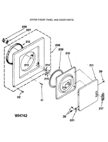 02 - Dryer Front Panel And Door Parts parts for Ge Washer Dryer Combo WSM2480SBZAA from AppliancePartsPros.com