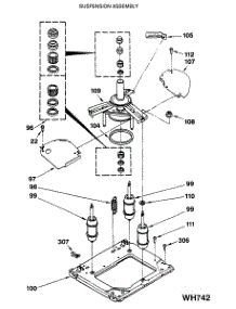 08 - Suspension Assembly parts for Ge Washer Dryer Combo WSM2480SBZWW from AppliancePartsPros.com