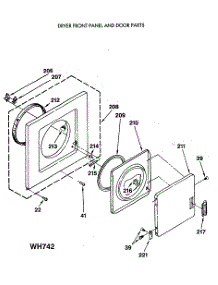 02 - Dryer Front Panel And Door Parts parts for Ge Washer Dryer Combo WSM2480SEZAA from AppliancePartsPros.com