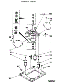 08 - Suspension Assembly parts for Ge Washer Dryer Combo WSM2480SEZWW from AppliancePartsPros.com