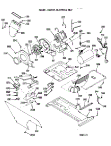03 - Dryer - Motor, Blower & Belt parts for Ge Washer Dryer Combo WSM2700LAW from AppliancePartsPros.com