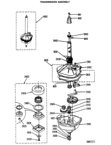 06 - Transmission Assembly parts for Ge Washer Dryer Combo WSM2700LAW from AppliancePartsPros.com