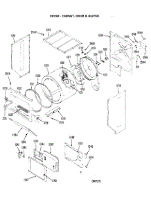 02 - Dryer - Cabinet, Drum & Heater parts for Ge Washer Dryer Combo WSM2700LDW from AppliancePartsPros.com