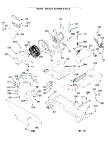 03 - Dryer - Motor, Blower & Belt parts for Ge Washer Dryer Combo WSM2700LDW from AppliancePartsPros.com