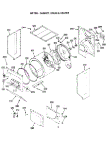02 - Dryer - Cabinet, Drum & Heater parts for Ge Washer Dryer Combo WSM2700RAW from AppliancePartsPros.com