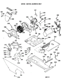 03 - Dryer - Motor, Blower & Belt parts for Ge Washer Dryer Combo WSM2700RAW from AppliancePartsPros.com
