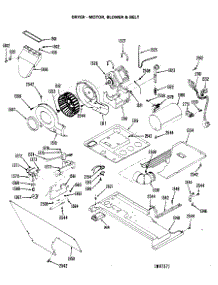 03 - Dryer - Motor, Blower & Belt parts for Ge Washer Dryer Combo WSM2780LCW from AppliancePartsPros.com