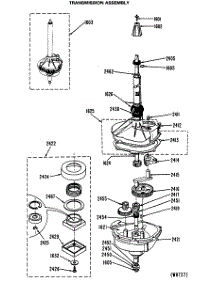 06 - Transmission Assembly parts for Ge Washer Dryer Combo WSM2780LCW from AppliancePartsPros.com
