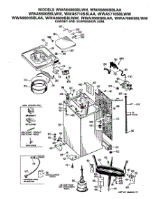 02 - Cabinet And Suspension Asm. parts for Ge Washer WWA5710SBLAA from AppliancePartsPros.com