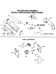 02 - Backsplash Assembly parts for Ge Washer WWA7050BAL from AppliancePartsPros.com