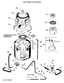 04 - Tub, Basket & Agitator parts for Ge Washer WWA8310GBL from AppliancePartsPros.com