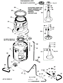 04 - Tub, Basket & Agitator parts for Ge Washer WWA8607SCLAA from AppliancePartsPros.com
