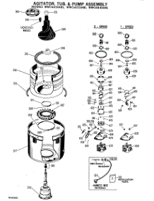 04 - Agitator, Tub, & Pump Assembly parts for Ge Washer WWC6620ABL from AppliancePartsPros.com