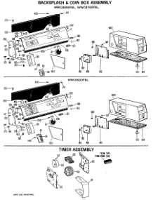 02 - Backsplash & Coin Box Assembly parts for Ge Washer WWC8000FBL from AppliancePartsPros.com
