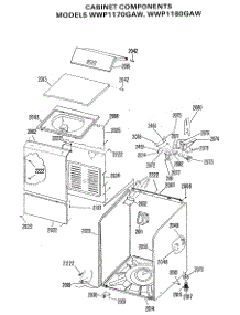 02 - Cabinet Components parts for Ge Washer WWP1170GAW from AppliancePartsPros.com