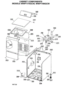 02 - Cabinet Components parts for Ge Washer WWP1170GCW from AppliancePartsPros.com