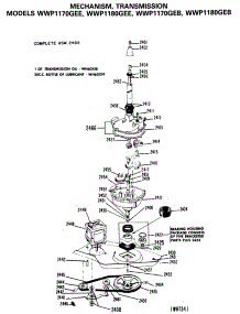 05 - Mechanism Transmission parts for Ge Washer WWP1170GEB from AppliancePartsPros.com