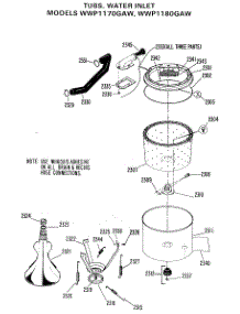 04 - Tubs, Water Inlet parts for Ge Washer WWP1180GAW from AppliancePartsPros.com