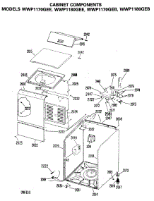 02 - Cabinet Components parts for Ge Washer WWP1180GEE from AppliancePartsPros.com