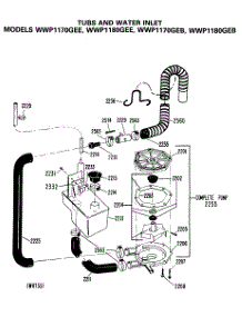 04 - Tubs And Water Inlet parts for Ge Washer WWP1180GEE from AppliancePartsPros.com