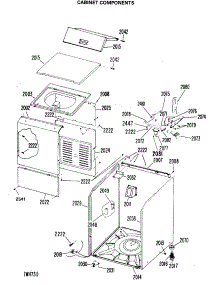 02 - Cabinet Components parts for Ge Washer WWP1180GFB from AppliancePartsPros.com