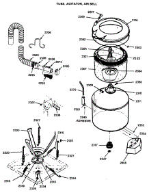 03 - Tubs, Agitator, Air Bell parts for Ge Washer WWP1180GFB from AppliancePartsPros.com