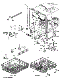 02 - Upper Rack parts for Ge Dishwasher ZBD3000T55WB from AppliancePartsPros.com