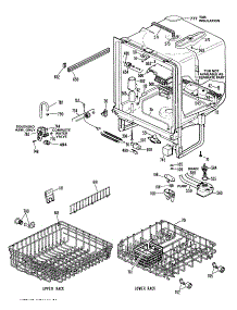 02 - Upper Rack parts for Ge Dishwasher ZBD3200R45BW from AppliancePartsPros.com