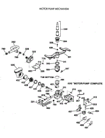 03 - Motor Pump Mechanism parts for Ge Dishwasher ZBD3500X66WW from AppliancePartsPros.com