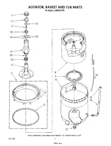 04 - Agitator, Basket And Tub parts for Whirlpool Washer LA9800XTW0 from AppliancePartsPros.com