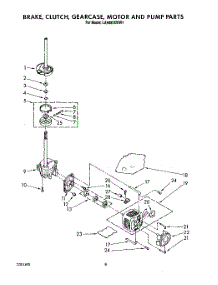 06 - Brake, Clutch, Gearcase, Motor And Pump parts for Whirlpool Washer LA9480XWM1 from AppliancePartsPros.com