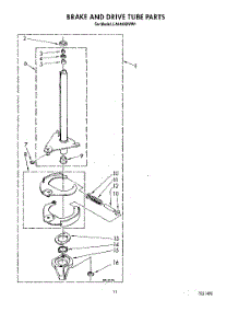 09 - Brake And Drive Tube parts for Whirlpool Washer LA9480XWN1 from AppliancePartsPros.com