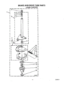 11 - Brake And Drive Tube parts for Whirlpool Washer CA2452XWG0 from AppliancePartsPros.com